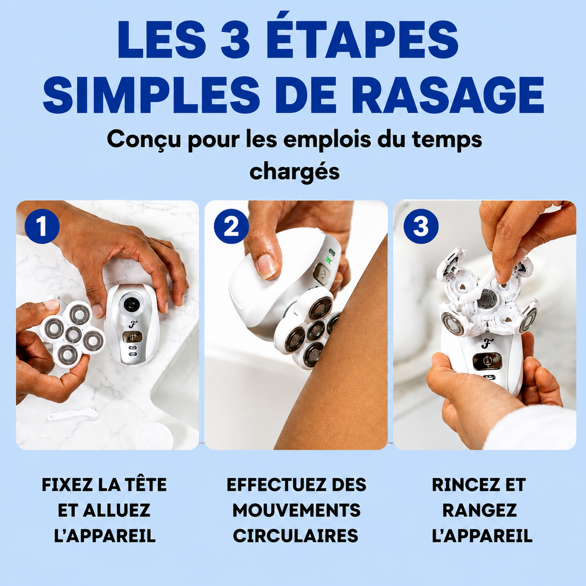 Une peau douce et lisse. Sans les contraintes du rasoir classique